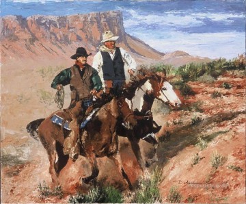 american america west cowboy indians Painting - Cowboy 1